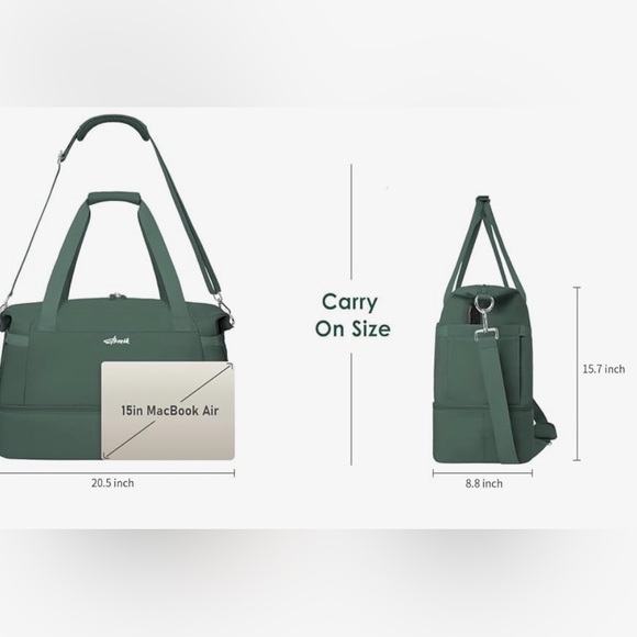 ETRONIK Gym Bag for Women, 45L Carry On Travel Duffel Bag with Shoes Compartment - Picture 2 of 11